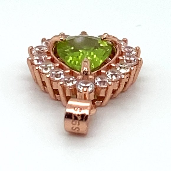 Peridot 1.32ct Rose Gold Finish Solid 925 Sterling Silver Pendant - Picture 7 of 7